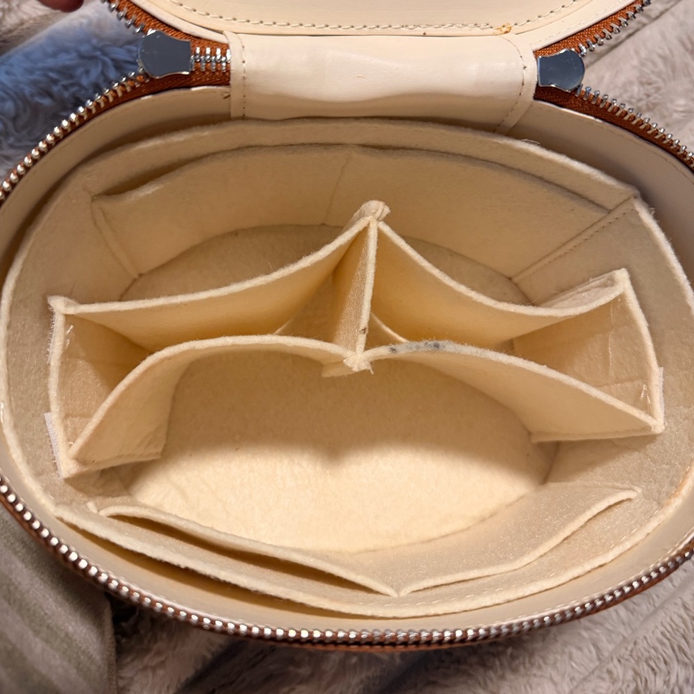Saie Leatherette Travel Cosmetic Case in Tan - Picture 7 of 7